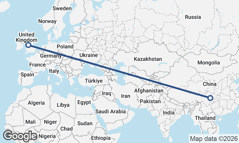 Liverpool to Chengdu