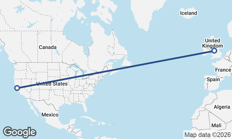 Liverpool to San Francisco