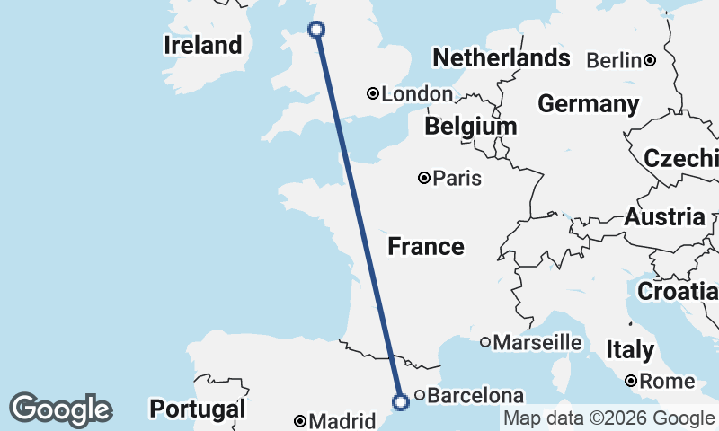 Liverpool to Tarragona