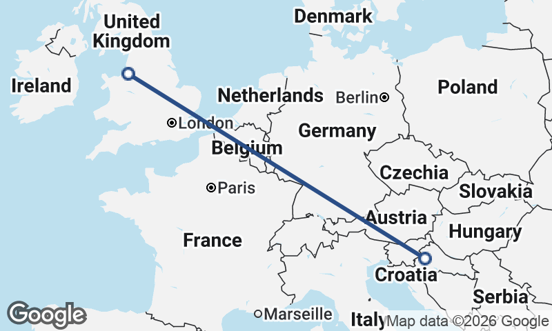 Liverpool to Zagreb