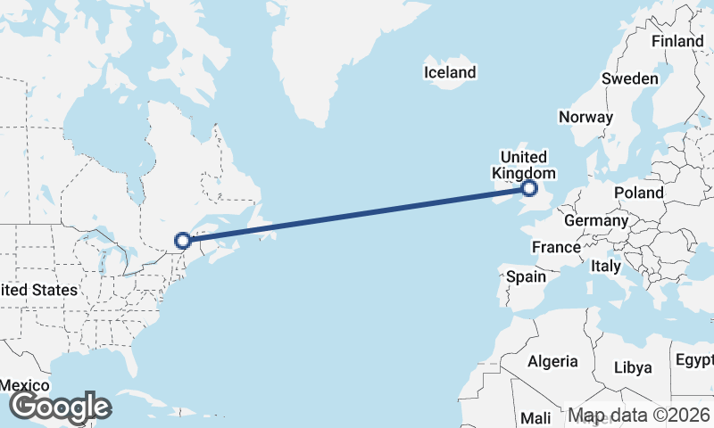 Liverpool to Québec