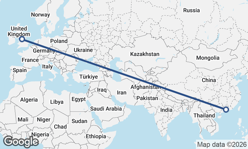 Manchester to Guangzhou