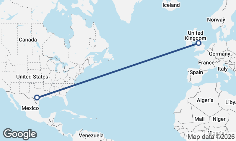 Manchester to San Antonio