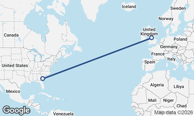 Manchester to Savannah