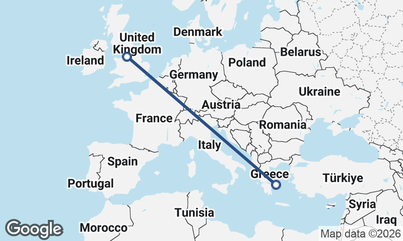 Manchester to Athens