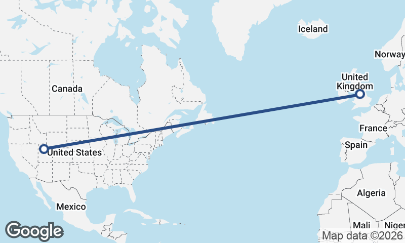 Manchester to Salt Lake City