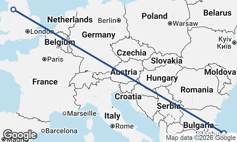 Manchester to Istanbul