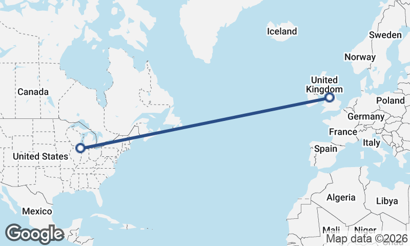 Manchester to Chicago