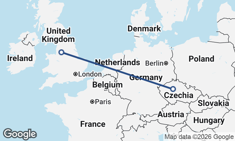 Manchester to Prague
