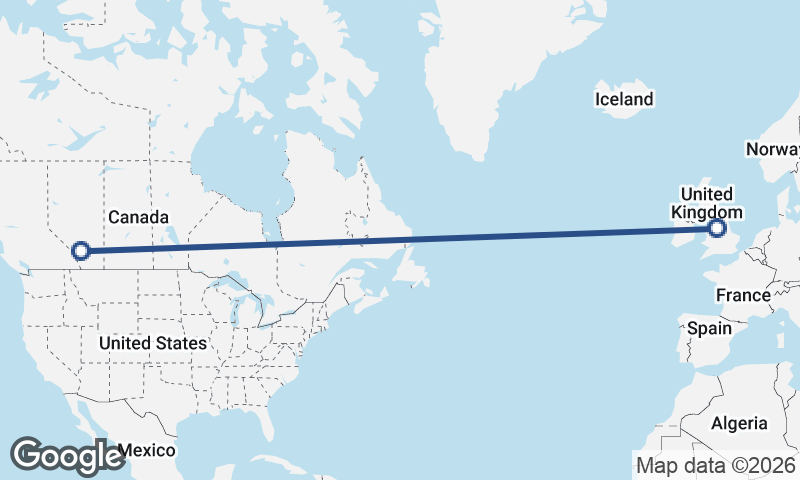 Manchester to Calgary