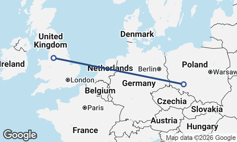 Manchester to Wrocław