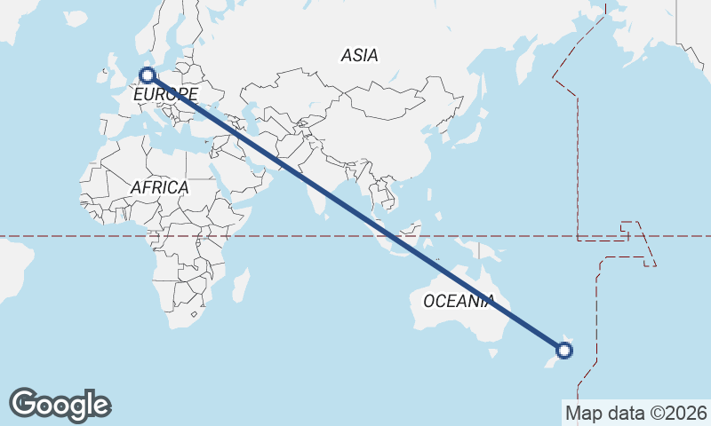 Hamburg to Wellington