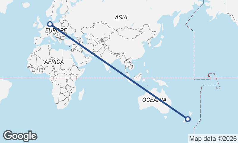 Hamburg to Christchurch