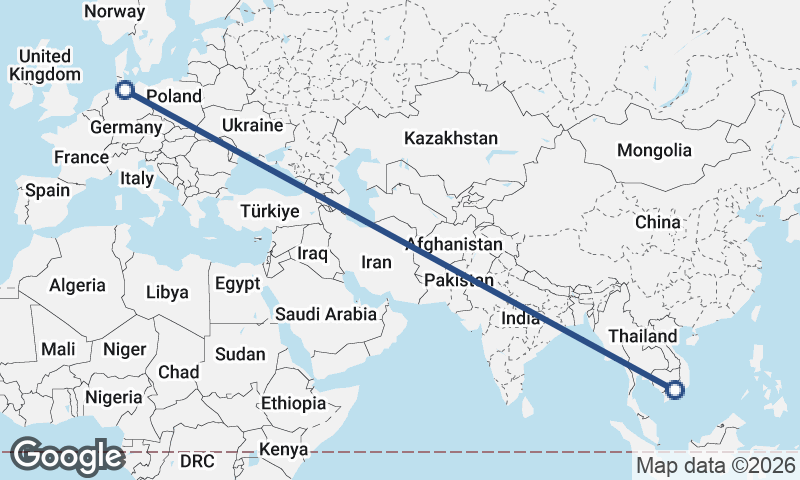 Hamburg to Ho Chi Minh City