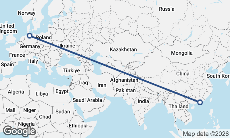 Hamburg to Hong Kong