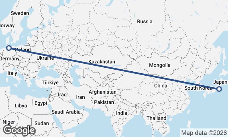 Hamburg to Tokyo