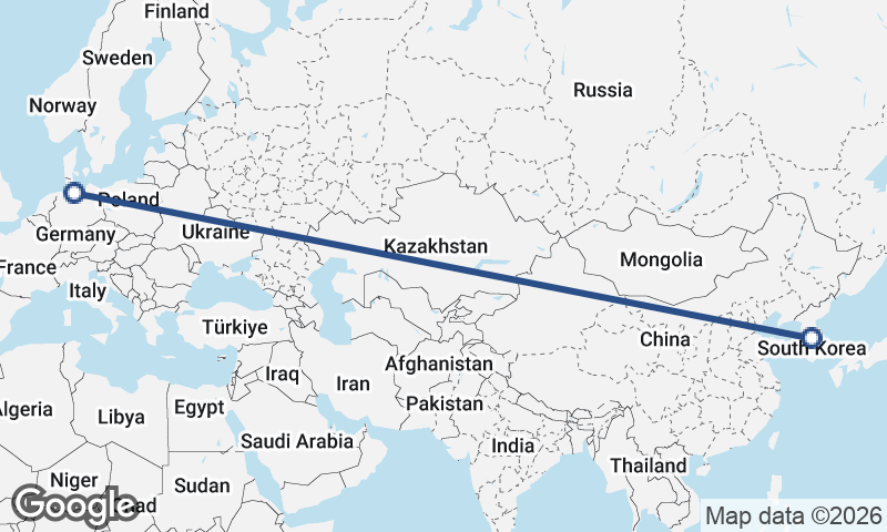 Hamburg to Seoul