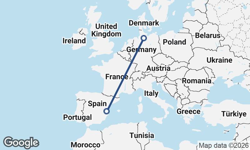 Hamburg to Valencia