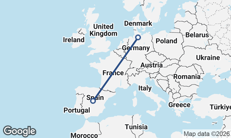 Hamburg to Madrid