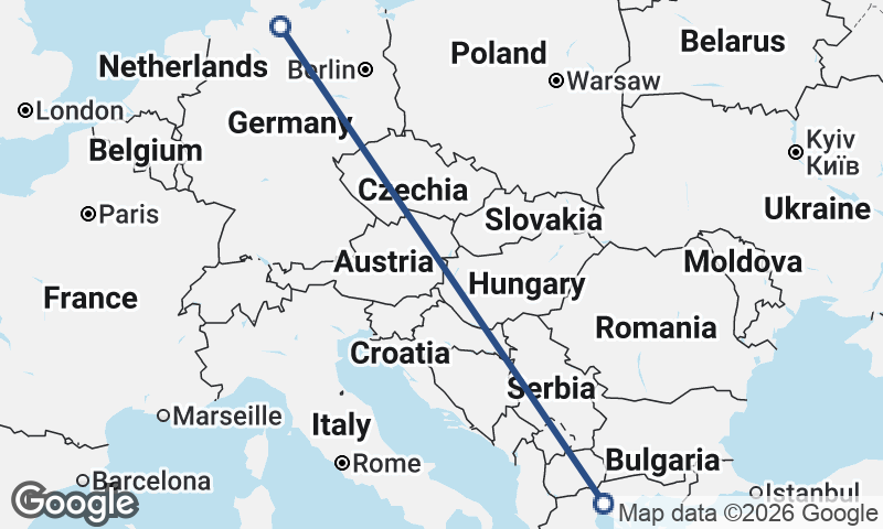 Hamburg to Thessaloníki