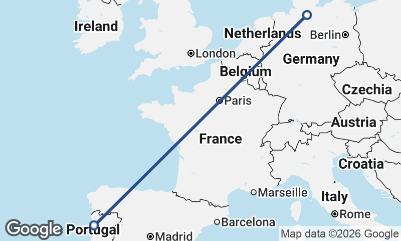 Hamburg to Porto