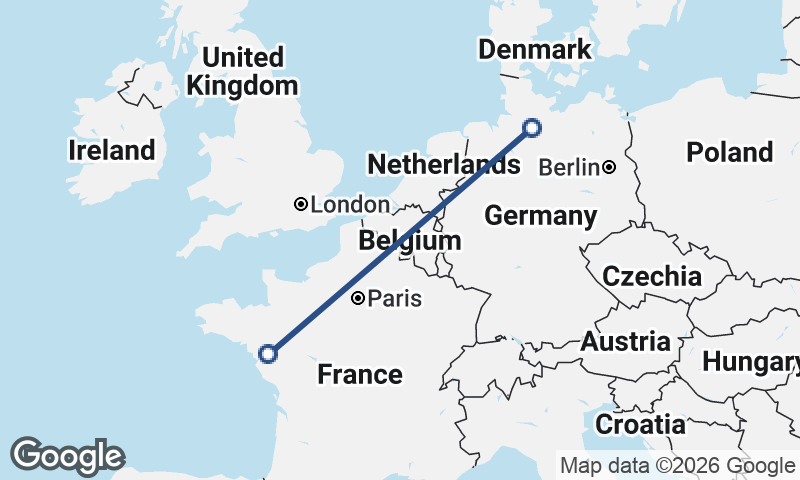Hamburg to Nantes