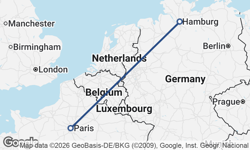 Hamburg to Paris