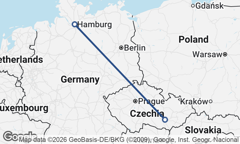 Hamburg to Brno