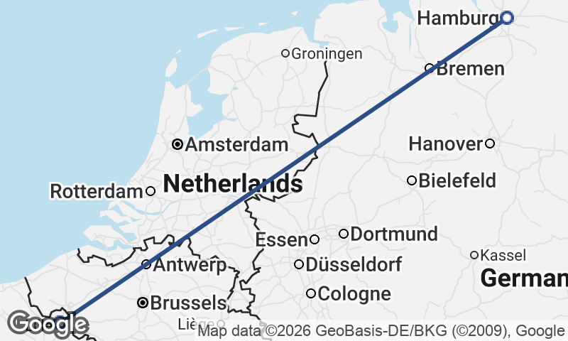 Hamburg to Lille