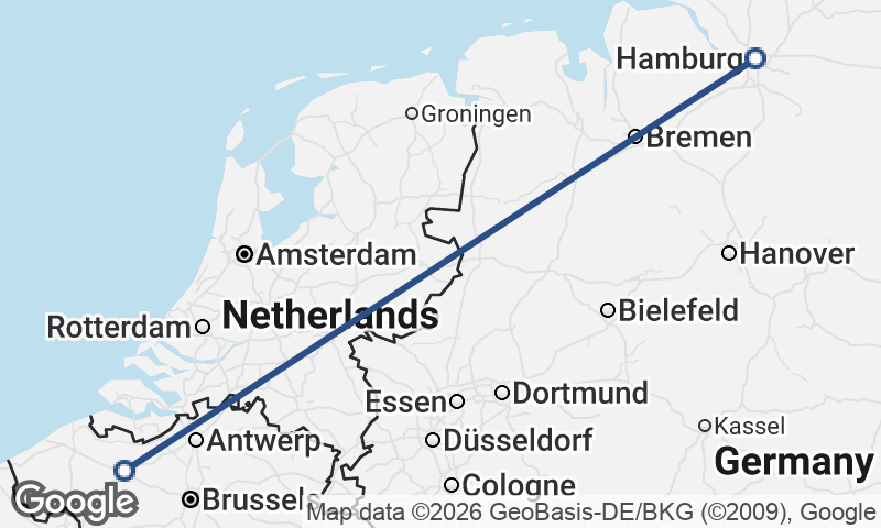 Hamburg to Ghent