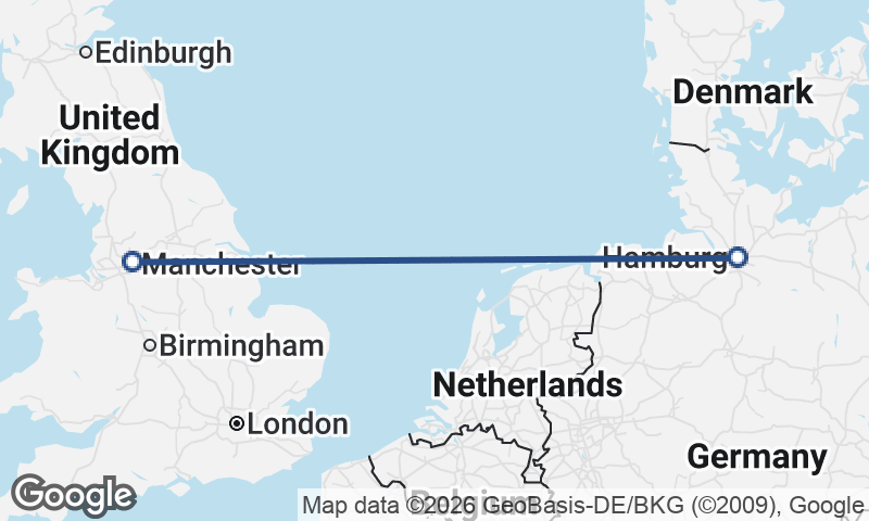 Hamburg to Manchester
