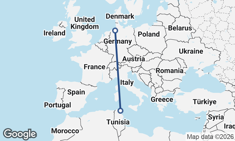 Bremerhaven to Tunis