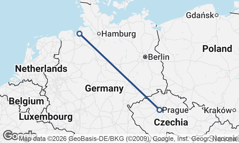 Bremerhaven to Prague