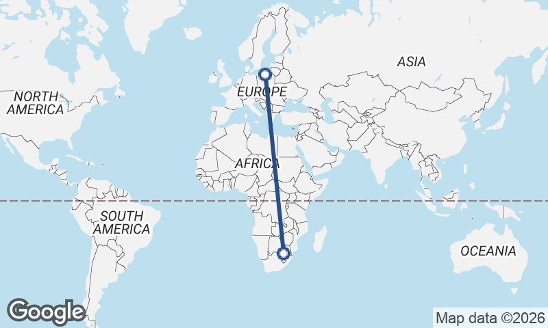 Gdańsk to Johannesburg