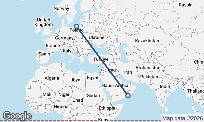 Gdańsk to Şalālah