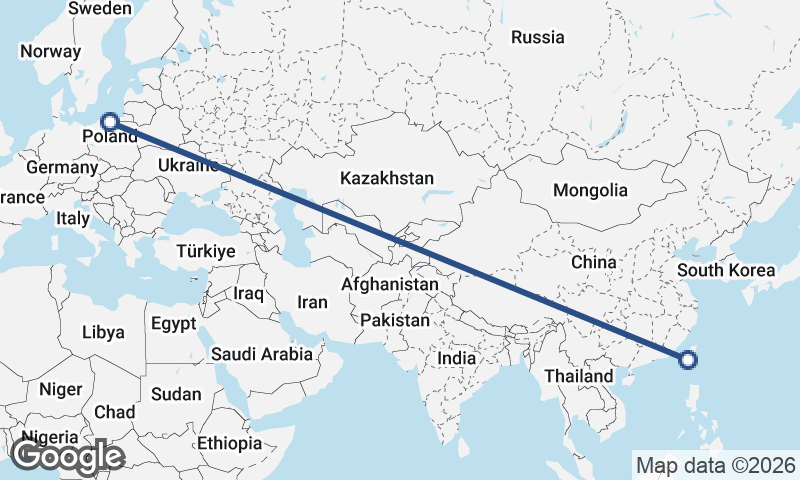 Gdańsk to Kaohsiung