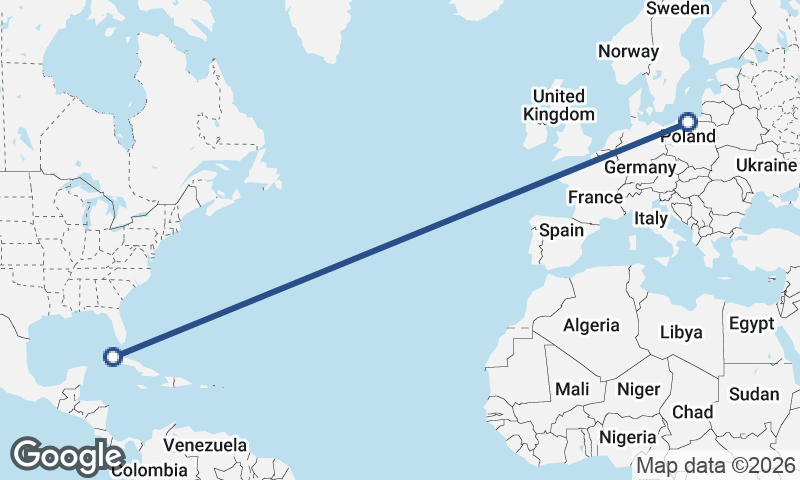 Gdańsk to Havana