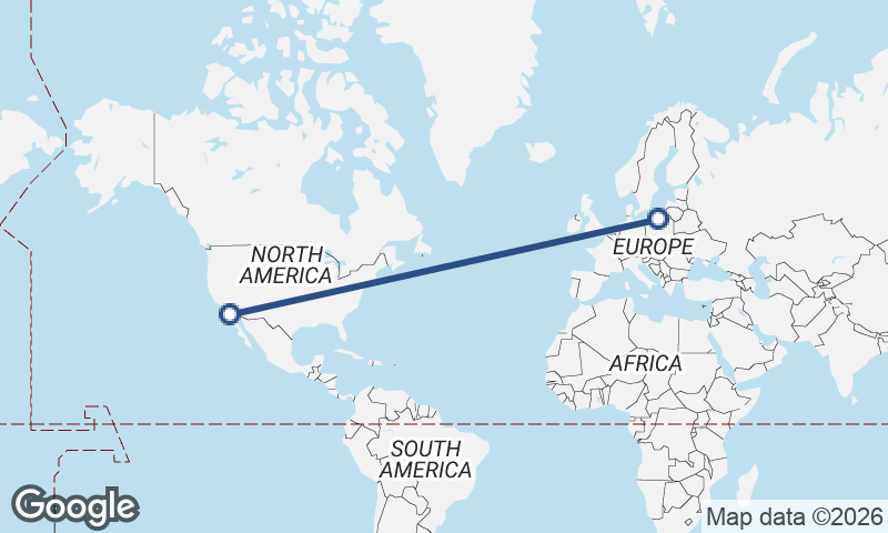 Gdańsk to San Diego