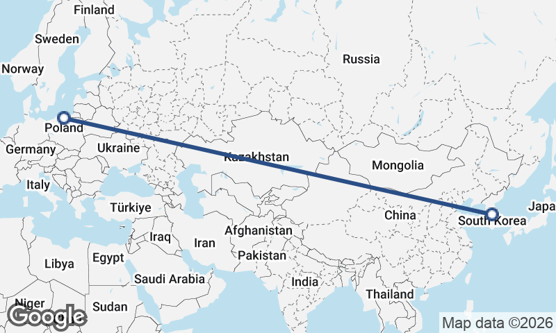 Gdańsk to Seoul