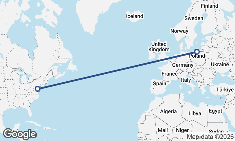 Gdańsk to Baltimore