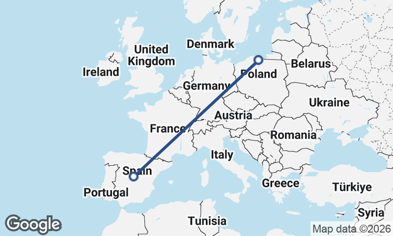Gdańsk to Madrid
