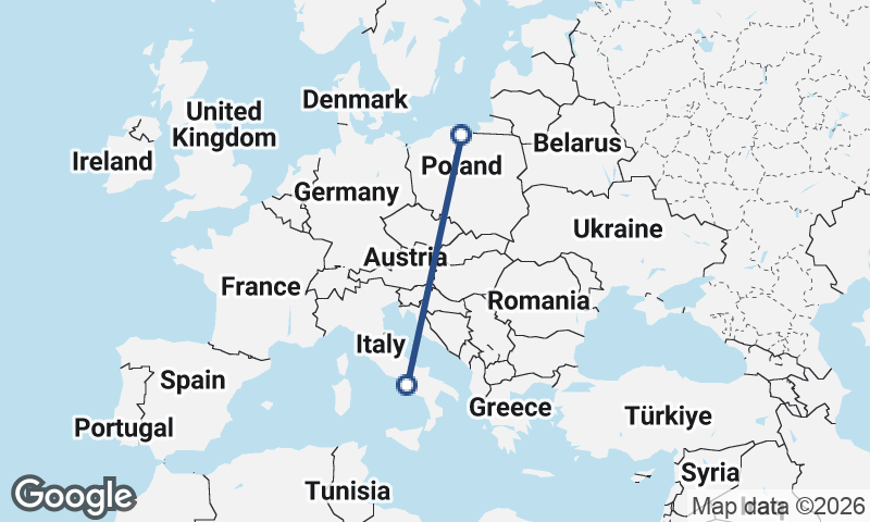 Gdańsk to Naples