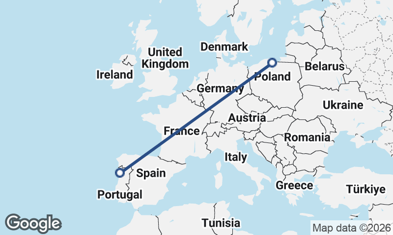 Gdańsk to Porto