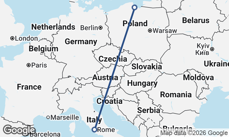 Gdańsk to Rome