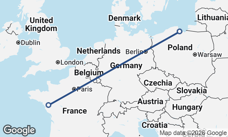 Gdańsk to Nantes