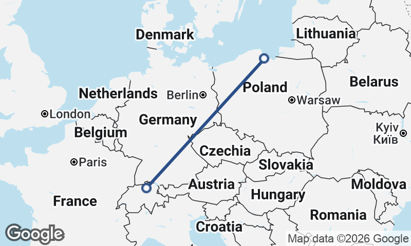 Gdańsk to Zürich