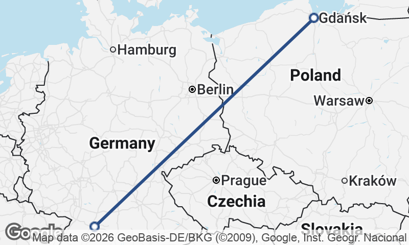 Gdańsk to Stuttgart