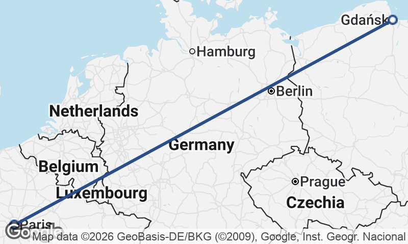 Gdańsk to Paris