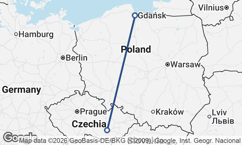 Gdańsk to Brno