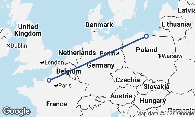 Gdańsk to Rouen